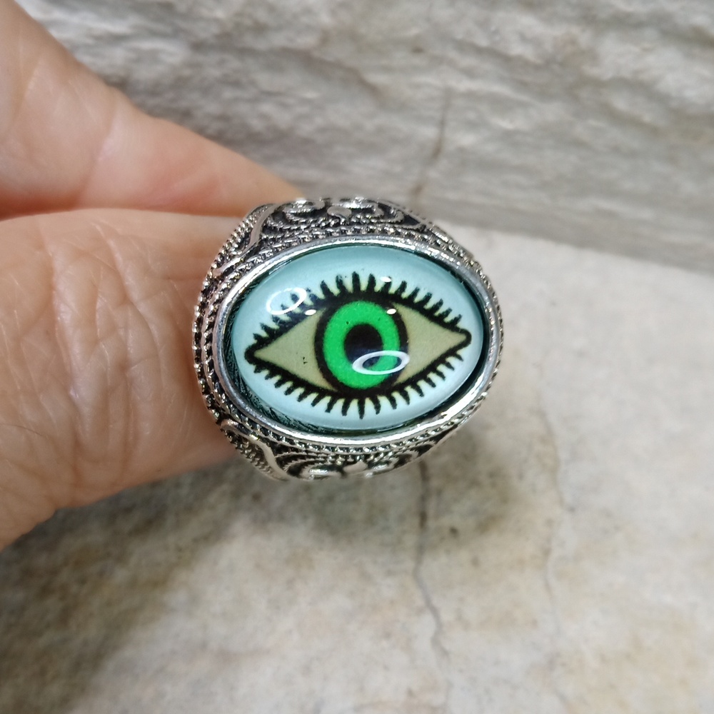 Silver Evil Eye Ring